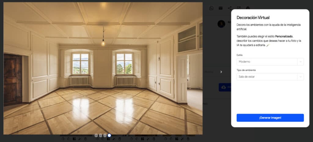 Comparación antes y después decoración virtual